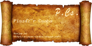 Piszár Csaba névjegykártya