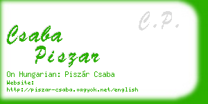 csaba piszar business card